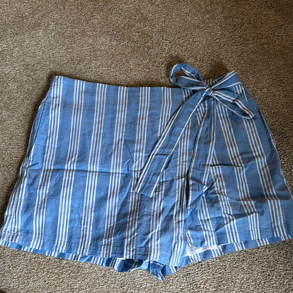 Mango Blue and White Skorts with Nautical Stripes